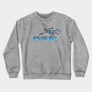 skull swimming with sharks in the sea Crewneck Sweatshirt